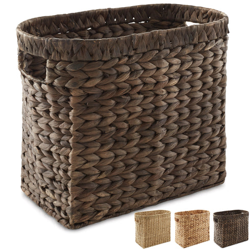 Magazine Holder Storage Basket with Handles, Hyacinth or Seagrass